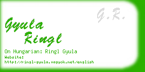 gyula ringl business card